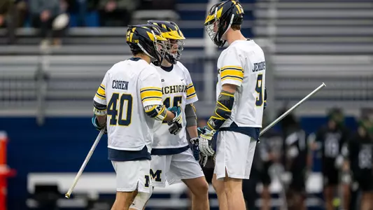 Men's lacrosse team huddle