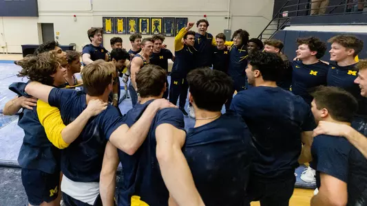 Men's Gymnastics Team Huddle