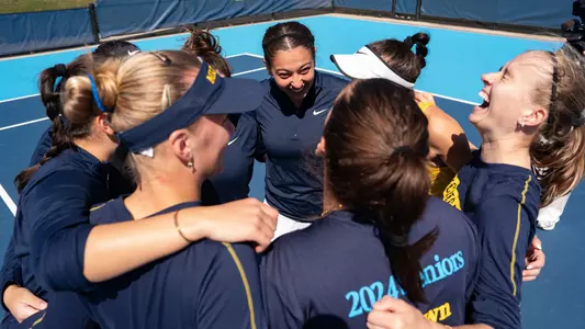 Women's tennis team huddle
