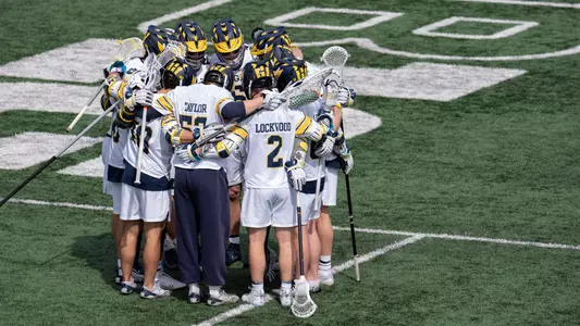 Michigan Men's Lacrosse huddle