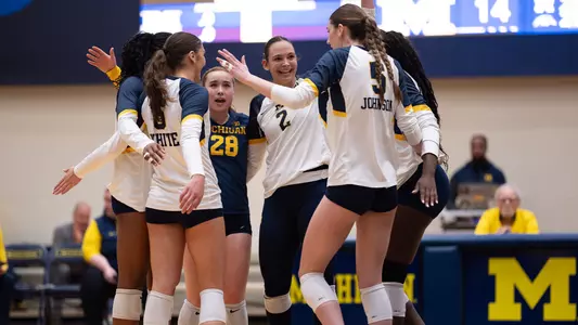 Volleyball team huddle