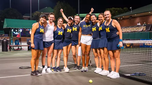 Women's tennis team celebration