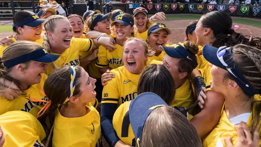 Softball team celebration