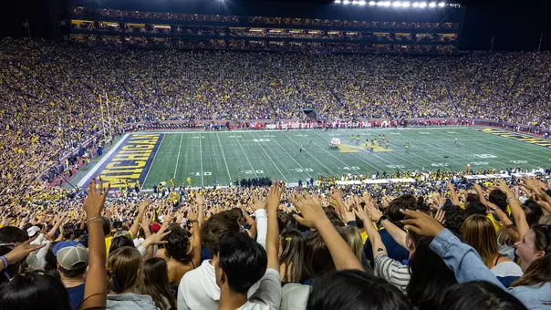 Michigan Stadium Big House fans generic night lights
