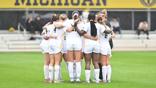 Michigan Women's Soccer Huddle