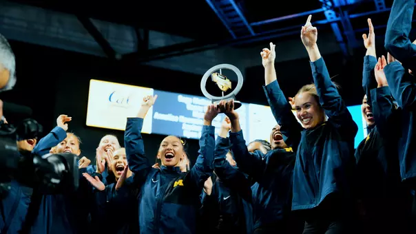 Women's Gymnastics Sprouts Collegiate Quad Celbration Screengrab