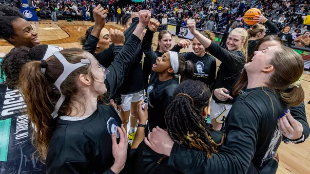Women's Basketball Team Huddle