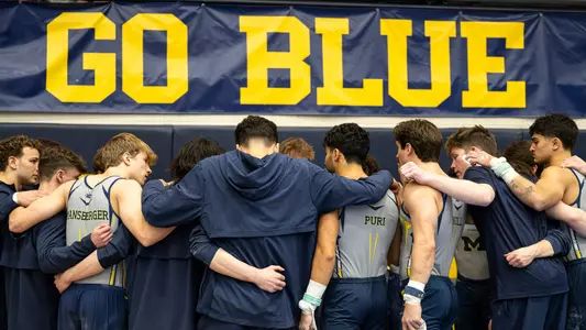 Men's Gymnastice Team Huddle