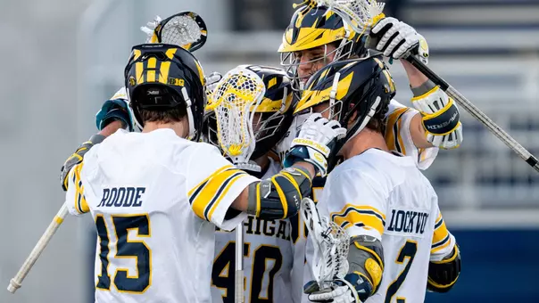 Men's Lacrosse Group Huddle