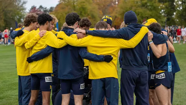 Men's Cross Country Team Huddle
