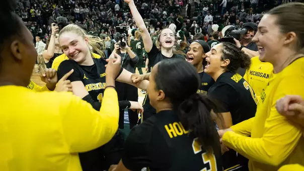 Michigan Women's Basketball Celebration at Michigan State