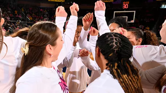 Women's Basketball Team Huddle