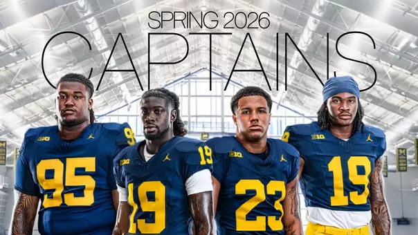 2026 Spring Football Captains from left: Trey Pierce, Rod Moore, Jordan Marshall, Bryce Underwood