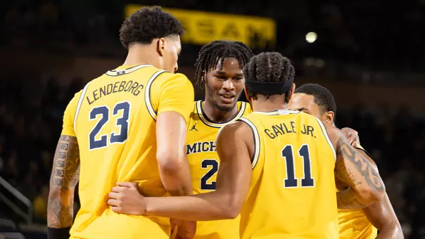 Michigan Men's Basketball Huddle