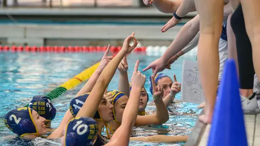 Water Polo Team Huddle
