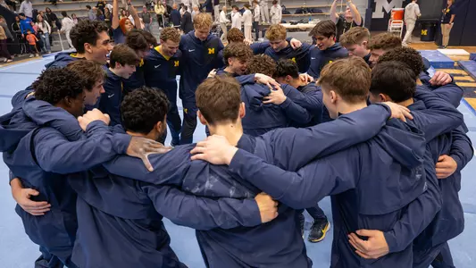 Men's Gymnastics team huddle