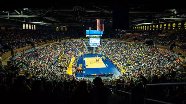 Crisler Center hosting a volleyball match