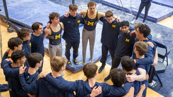 Men's Gymnastics Team Huddle