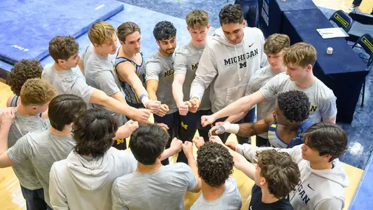 Men's Gymnastics Team Huddle