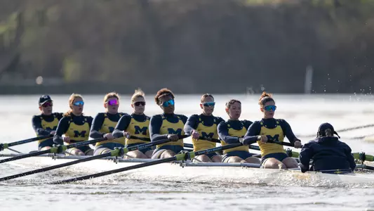 Michigan row team at home at Belleville Lake