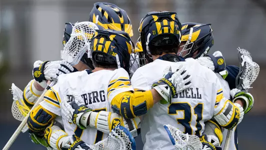 Men's Lacrosse Group Huddle
