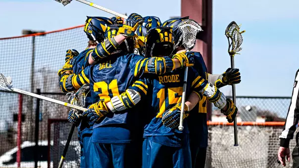 Men's Lacrosse Group Huddle