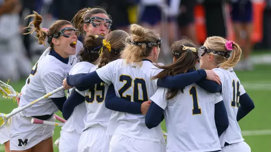 Women's lacrosse team celebration
