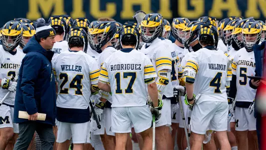 Men's Lacrosse Team Huddle