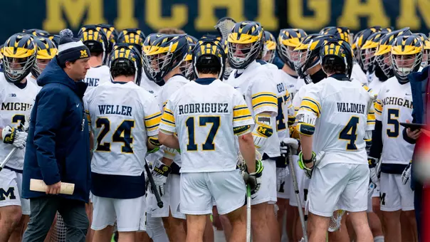Men's Lacrosse Team Huddle