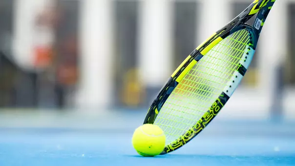 Women's tennis generic tennis ball and racket