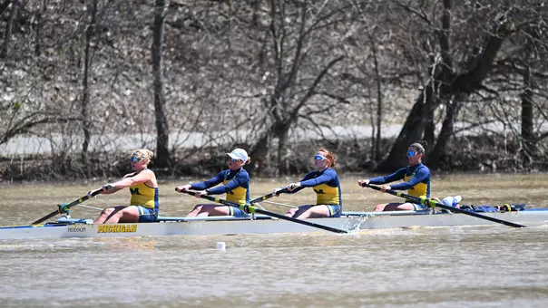 Rowing team in action