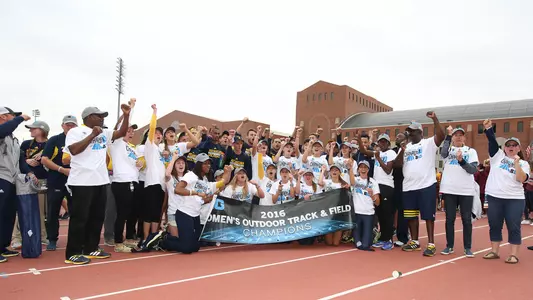 Women' Track and Field 2016 Big Ten Championship celebration