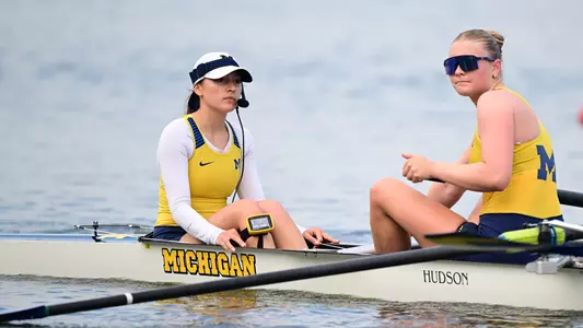 Rowing action in the water