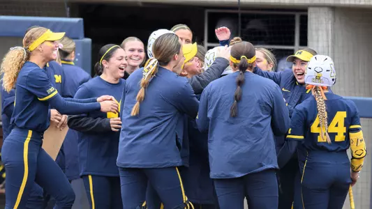 Softball team celebration