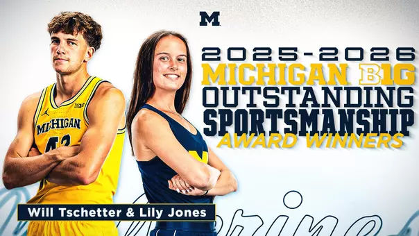 Will Tschetter and Lily Jones B1G Outstanding Sportsmanship Award Graphic