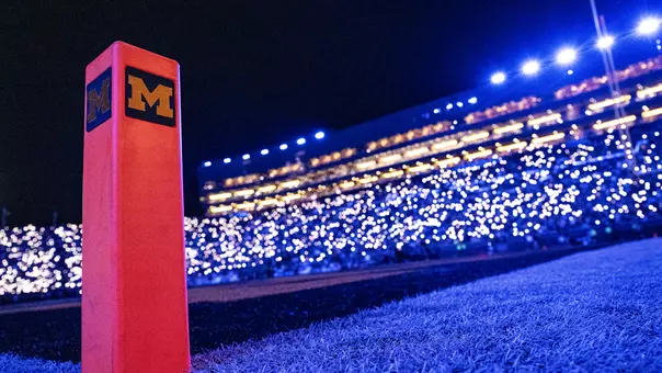 Michigan Stadium night game fans