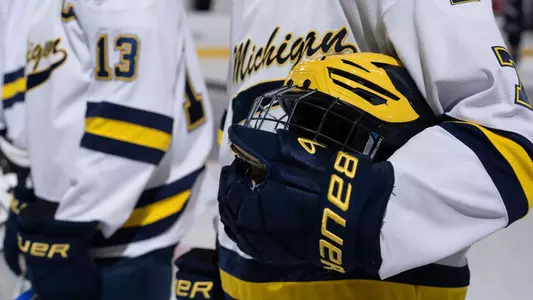Michigan helmet pregame lineup