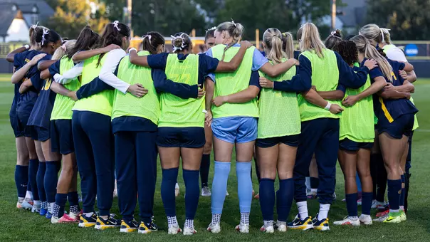 Michigan Women's Soccer Huddle