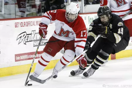 Miele recorded 1 goal and 1 assist in the series against Western Michigan (2/11-12/2011)