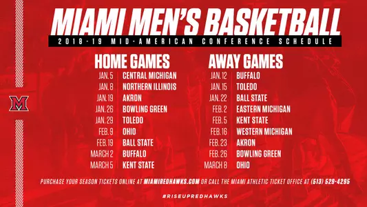 2018-19 Men's Basketball MAC Schedule (Updated)