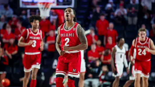 Miami during a game against Georgia at Stegeman Coliseum in Athens, Ga., on Monday, Nov. 14, 2022. (Photo by Tony Walsh)