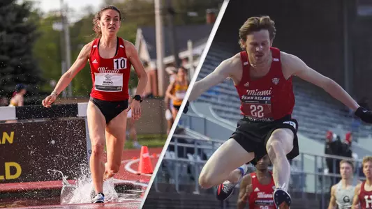 Steeplechasers Carmen Riano and Charlie Harders