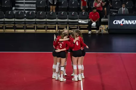 Miami Volleyball Team Huddle