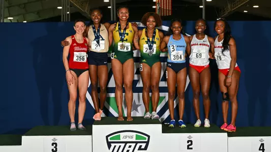 Camryn Dunn 60M podium 2024 MAC indoors