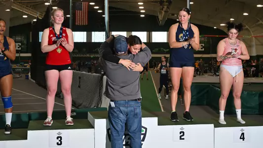 Ella Rigel 3rd place weight throw MACs indoor 2024