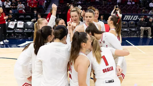 Miami Women's Basketball huddle