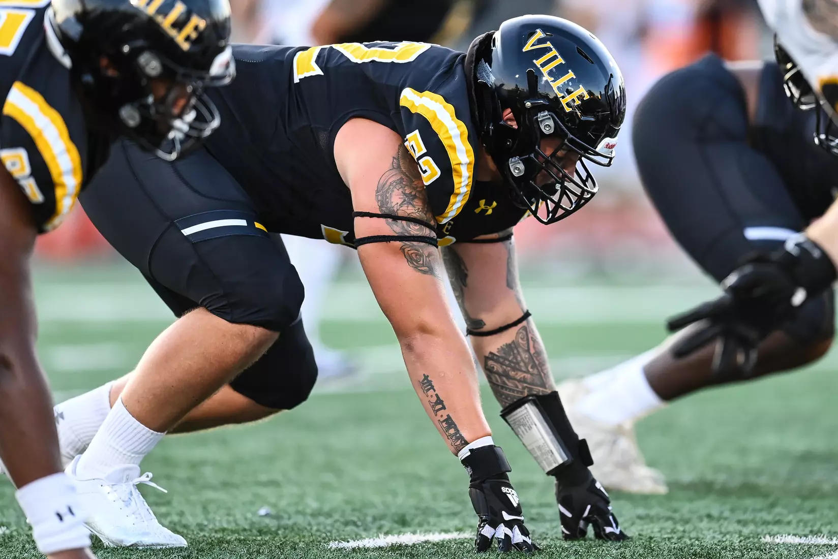 Millersville vs. American International football game at Chryst Field at Biemesderfer Stadium in Millersville, PA on Thursday, September 2, 2021. Mark Palczewski/Millersville Athletics Photo.