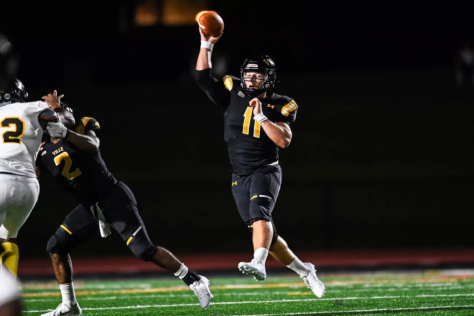 Millersville vs. American International football game at Chryst Field at Biemesderfer Stadium in Millersville, PA on Thursday, September 2, 2021. Mark Palczewski/Millersville Athletics Photo.