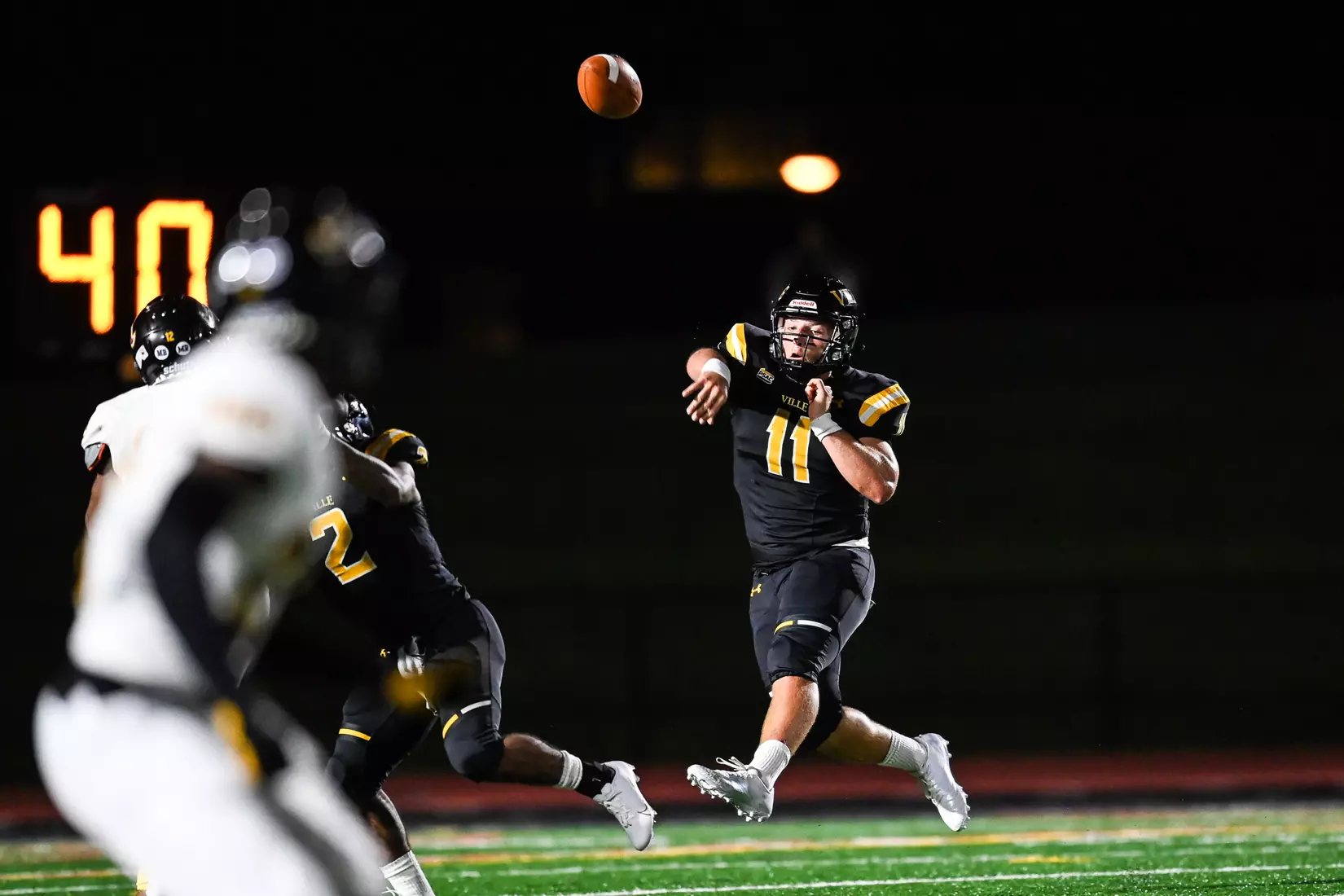 Millersville vs. American International football game at Chryst Field at Biemesderfer Stadium in Millersville, PA on Thursday, September 2, 2021. Mark Palczewski/Millersville Athletics Photo.