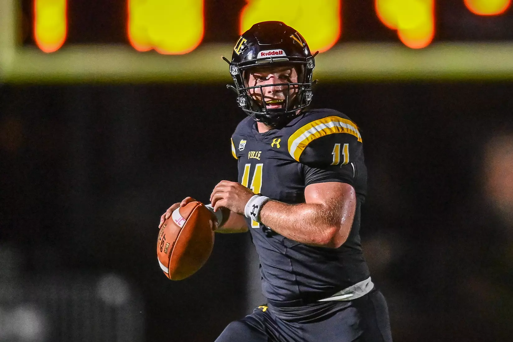 Millersville vs. American International football game at Chryst Field at Biemesderfer Stadium in Millersville, PA on Thursday, September 2, 2021. Mark Palczewski/Millersville Athletics Photo.